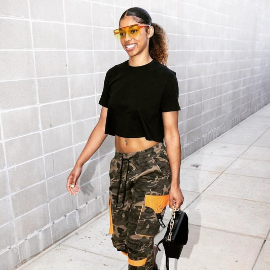 Evina Westbrook arrives at game